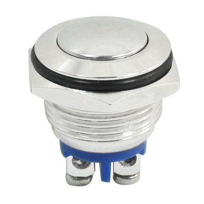 Harfington Uxcell Momentary Metal Push Button Switch Silver Tone 16mm Flush Mount SPST