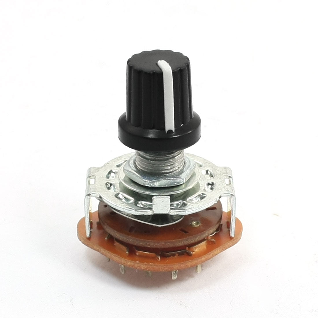 uxcell Uxcell 6mm Dia Shaft 2 Pole 6 Position Band Channel Selector Rotary Switch w Black Cap