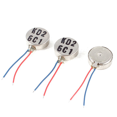 Harfington Uxcell 3V DC 2 Leads 10mm x 3.5mm Coin Mobile Phone Vibration Motor 3 Pcs