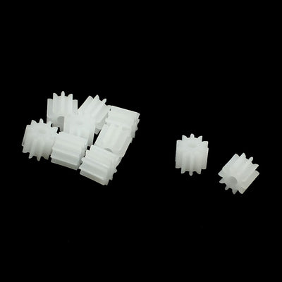 Harfington Uxcell 10 Pcs White Plastic 10 Teeth Electrical Models Toothed Wheels Gears