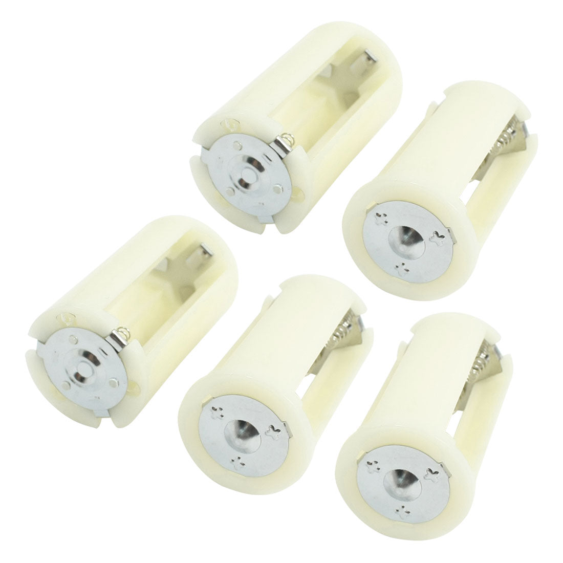 uxcell Uxcell 5 Pcs Parallel Connection 3x 1.5V AA Battery Holder Case Box Container White