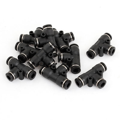 Harfington Uxcell 10 Pcs 2 Way 6mm Inner Dia Pneumatic Connector Air Fitting Quick Coupler