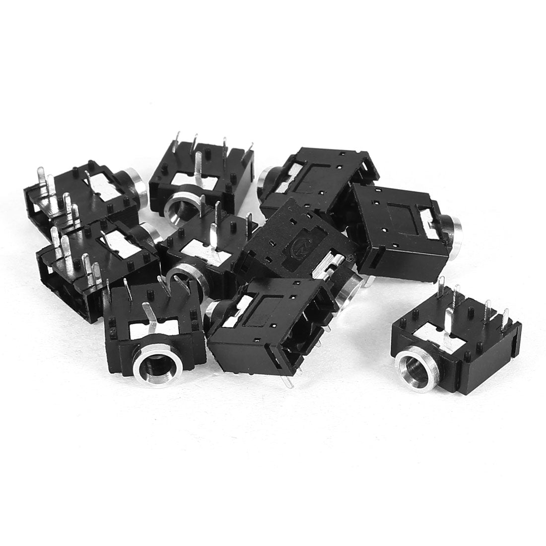 uxcell Uxcell 10 Pcs 5 Pin 3.5mm Stereo Jack Socket PCB Mount Connector Black