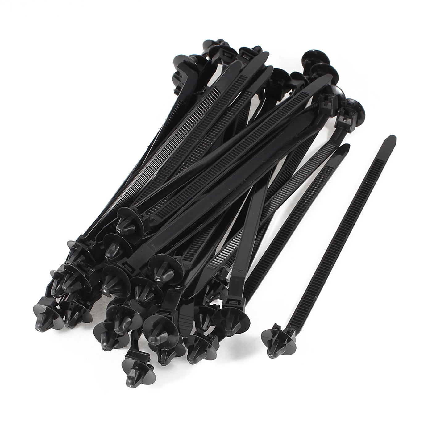 uxcell Uxcell 167mm x 6.5mm Black Nylon Umbrella Wing Dome Push Mount Cable Tie 40 Pcs