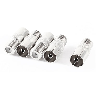Harfington Uxcell 5 pcs F Type Female Jack to TV PAL Female Coaxial Connector adapter