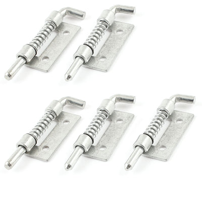 Harfington Uxcell 5 PCS Fixed Type Spring Loaded Barrel Bolt Latch Silver Tone