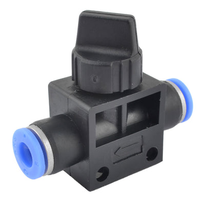 Harfington Uxcell Quarter Turn Switch Blue Black Plastic 6mm Hose Pipe Fitting Coupler Ball Valve