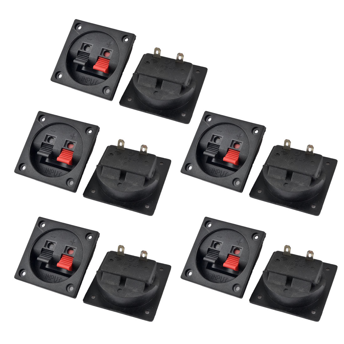 uxcell Uxcell 10 PCS Push in Type Horizontal Plastic Shell Speaker Terminals Plate