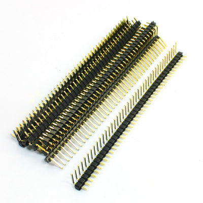 Harfington Uxcell 10 Pcs 2.54mm Spacing 40P Right Angle Male PCB Pin Header Gold Tone