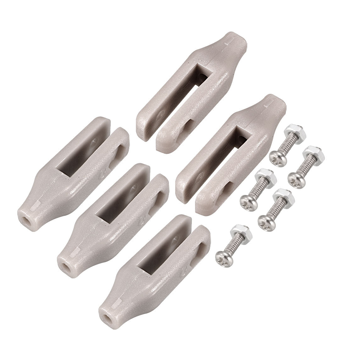 uxcell Uxcell 5PCS Gray Nylon Clevis M2 23mm Length 23mm x 6mm x 7.5mm w Nuts Screws