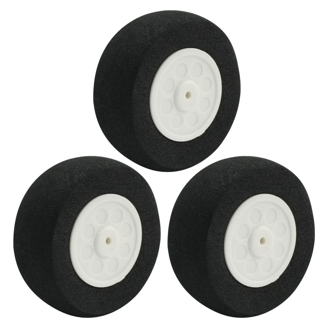 uxcell Uxcell 3pcs RC Model Airplane 2mm Shaft Dia Sponge Tire Wheel 45mm 1.8"