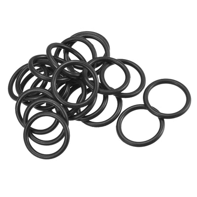 Harfington Uxcell 20 Pcs 28mm x 3mm Rubber O Type Sealing Ring Gasket Grommets Black