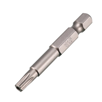Harfington Uxcell 10 Pcs Magnetic 50mm 1/4" Shank Torx Point Tip T25 Power Driver Security Screwdriver Bits Silver