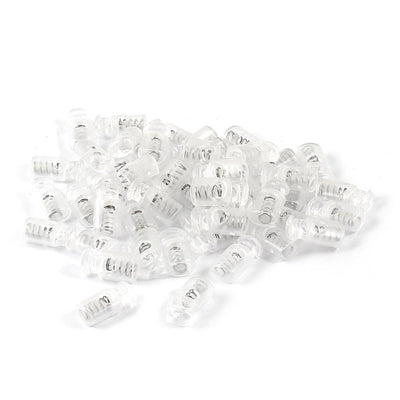 Harfington Uxcell Clear Plastic Single Hole 4mm Dia Cylindrical Shape Spring Loaded Clamps Clip Drawstring Rope Cord Locks Stopper Toggles 50pcs