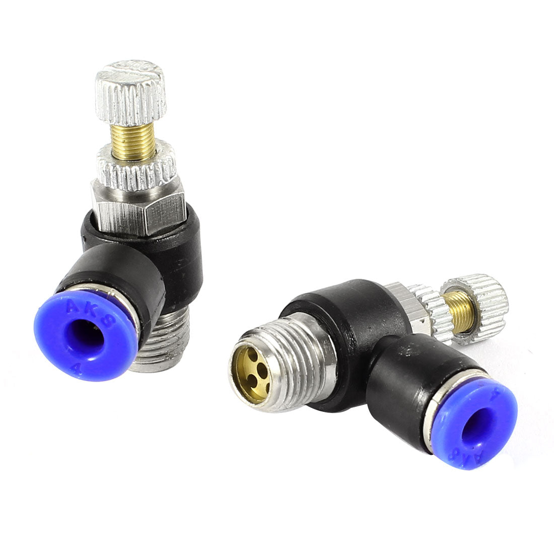 uxcell Uxcell 2pcs 4mm Dia Tube 10mm Male Thread Pneumatic Flow Speed Control Valve SL4-01
