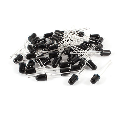 Harfington Uxcell 50 Pcs 5mm Round Head Infrared Receiver Photodiodes IR Diode 6 Meters Emission Distance