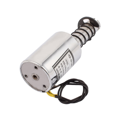 Harfington Uxcell DC 12V 10mm 4-8Kg Pull Type 2 Wired Spring Plunger Solenoid Electromagnet