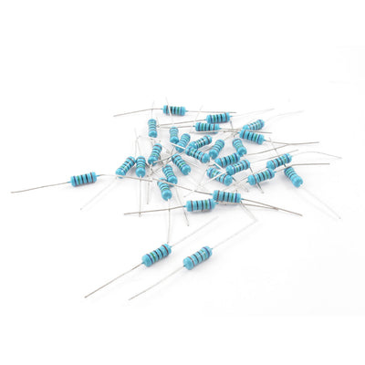 uxcell Uxcell 30 Pcs 1W 1% Tolerance 75 Ohm Through Hole Axial Lead Type Flameproof Metal Oxide Film Resistor
