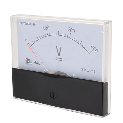 Harfington Uxcell Rectangle Measurement Tool Analog Panel Voltmeter Volt Meter DC 0 - 300V Measuring Range 44C2