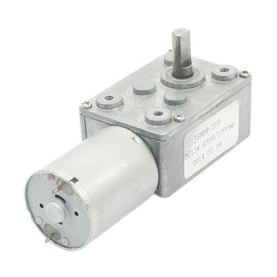 Harfington Uxcell JSX69-370 4.5mm Dia D Shaft 2Pin Connect Speed Rotary Reducer Reduction Ratio 8300RPM/120RPM DC12V 8300RPM 120RPM Worm Geared Box Motor