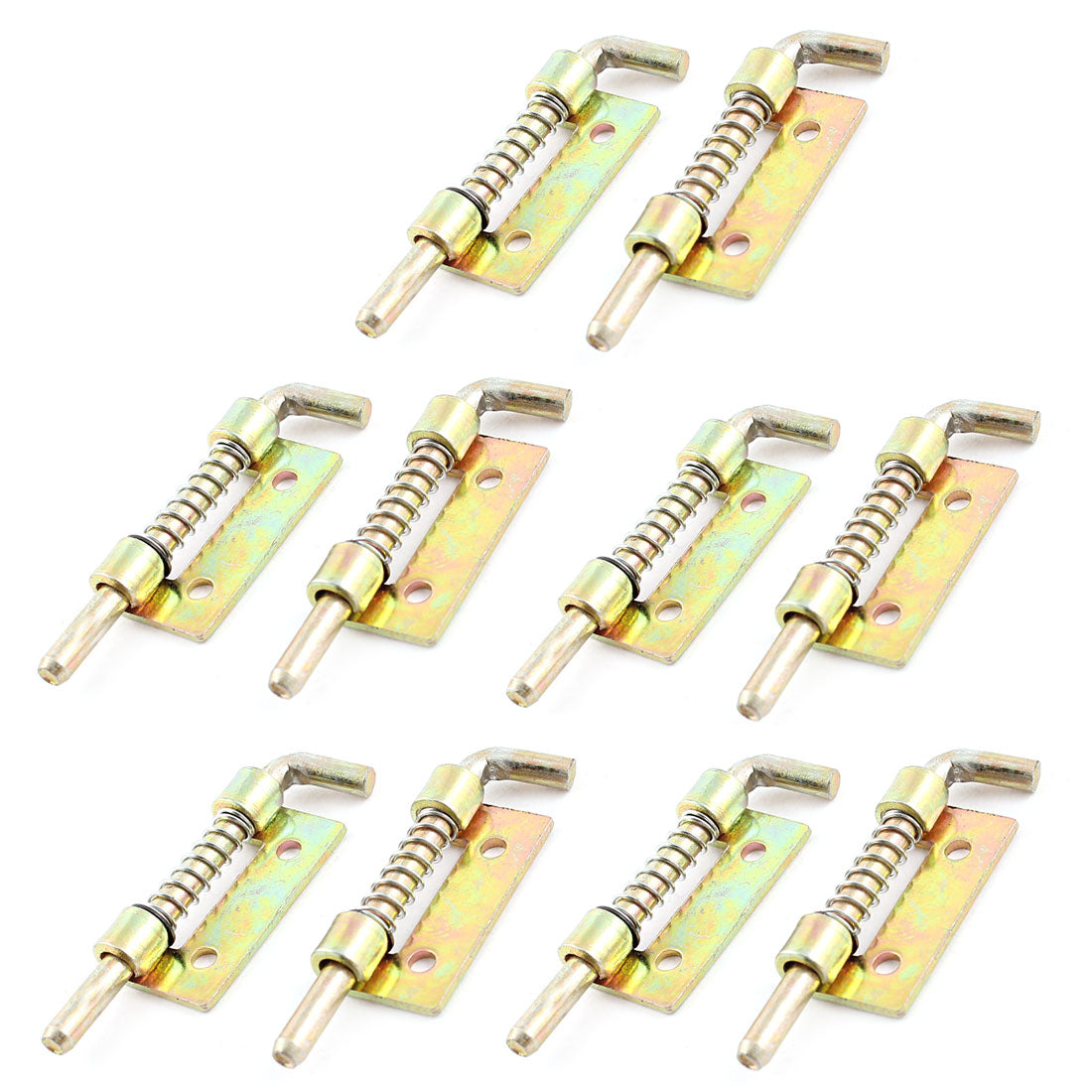 uxcell Uxcell 10pcs Hardware  Fixed Type Bronze Tone Locked Spring Loaded Barrel Bolt Latch 5.5cm Long
