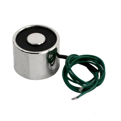 Harfington Uxcell 12V 0.24A 2.5Kg 3mm Thread Dia 24cm Two Wires Electric Lifting Magnet Electromagnet Solenoid 20x15mm Green Wire Leads