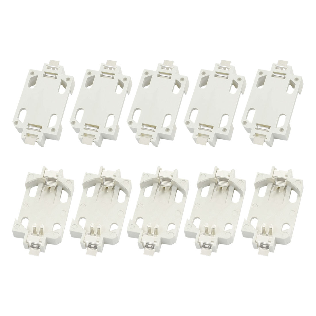 uxcell Uxcell 10 PCS White Plastic Shell CR2032 Coin Cell Button Battery Holder Socket Case Container Surface Mounted Devices SMT