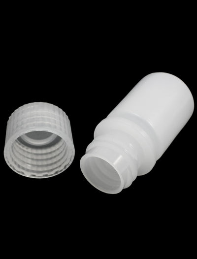 Harfington Uxcell Screw Lid 10mL Chemicals Storage Container White Plastic Reagent Bottle
