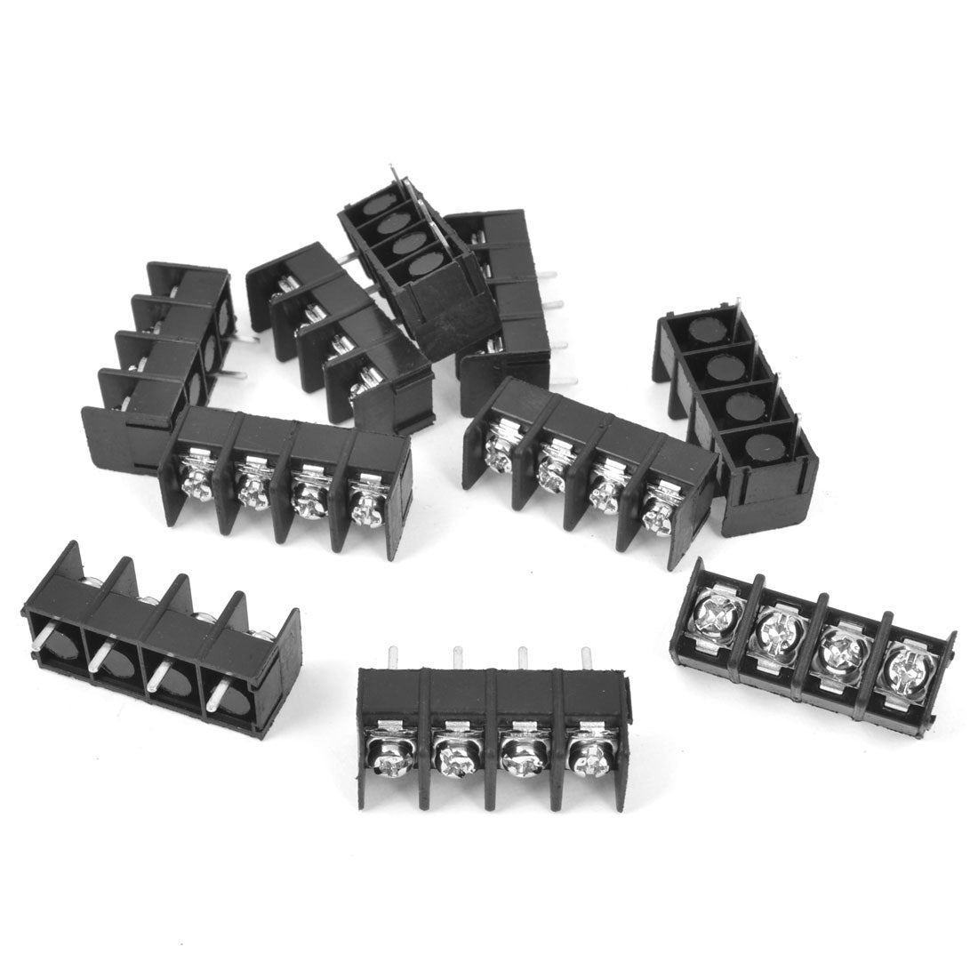 uxcell Uxcell 10Pcs 300V 20A 4P Pins PCB Screw Terminal Block Connector 7.62mm Pitch Black