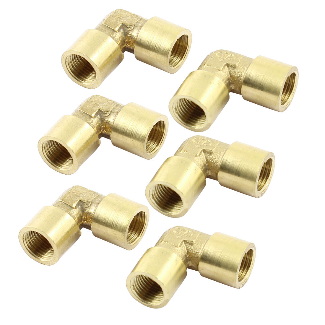 uxcell Uxcell 6pcs Right Angle Elbow 90 Degree 1/8 BSP Female Equal Pipe Joint Connector Fitting Coupling Coupler