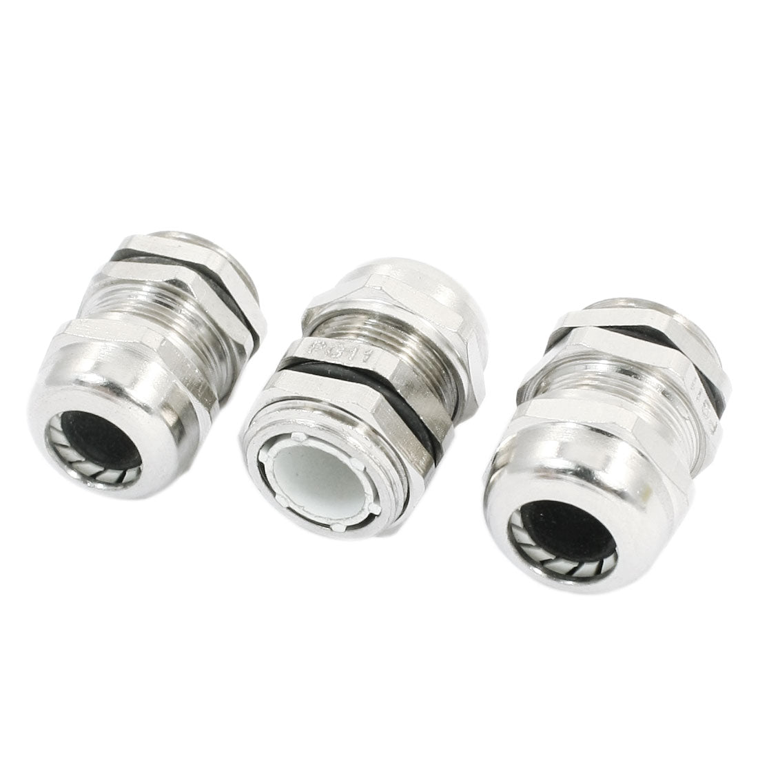 uxcell Uxcell 3 PCS PG11 5-10mm Wire Silver Tone Metal Waterproof Connector Locknut Stuffing Cable Gland
