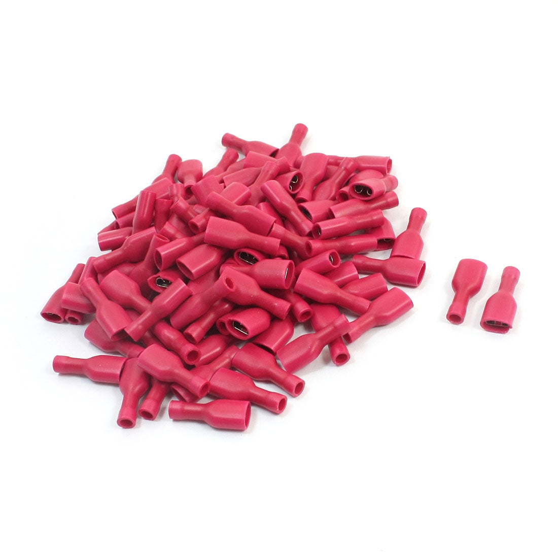 uxcell Uxcell 100 Pcs FDFD1-250 22-16AWG Red Plastic Coated Rewirable Spade Connector Insulated Crimp Terminal