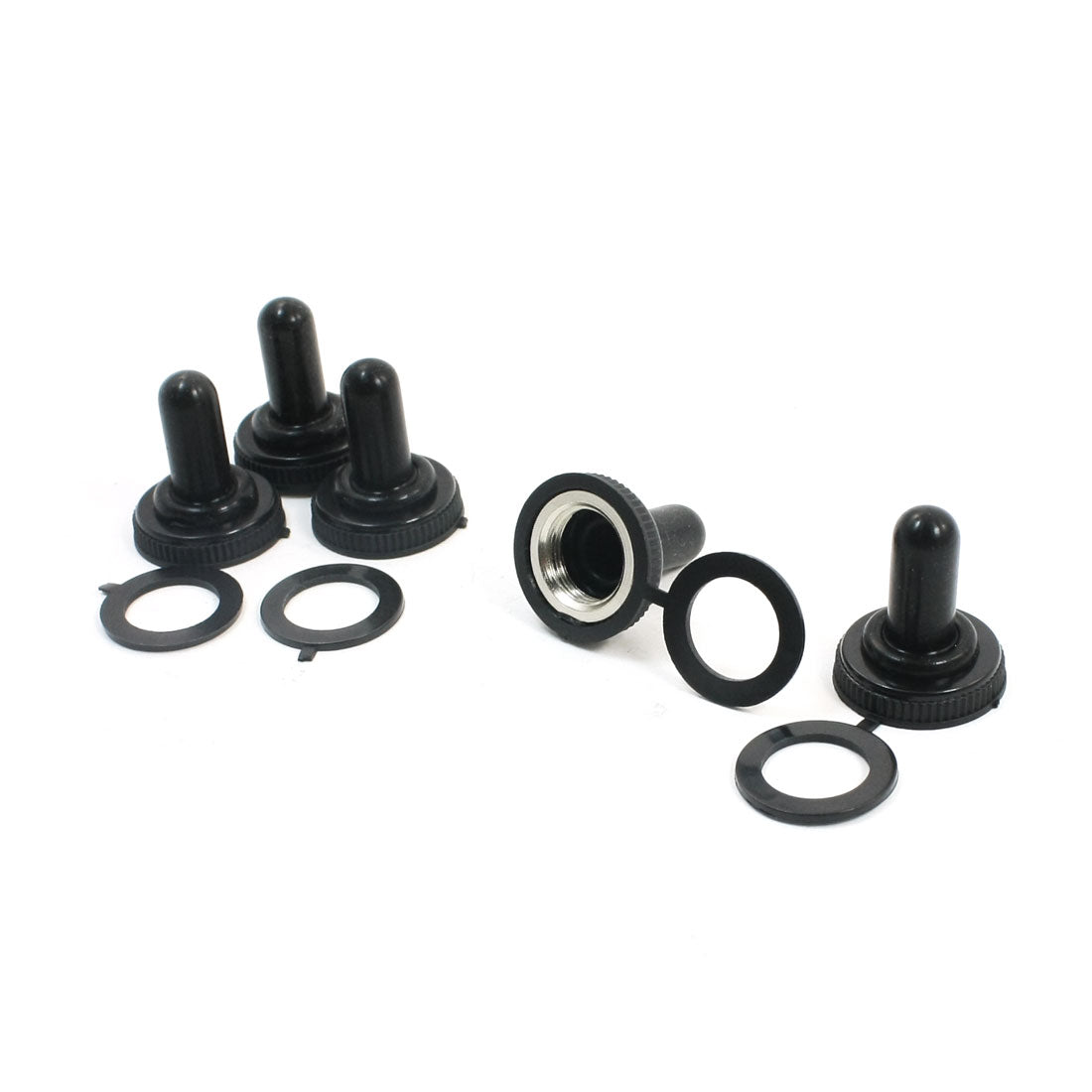 uxcell Uxcell 5 Pcs 18mm Dia Female Thread Black Rubber Waterproof Water Proof Toggle Switch Cover Cap Boot Replacement
