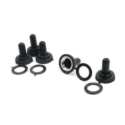 Harfington Uxcell 5 Pcs 18mm Dia Female Thread Black Rubber Waterproof Water Proof Toggle Switch Cover Cap Boot Replacement