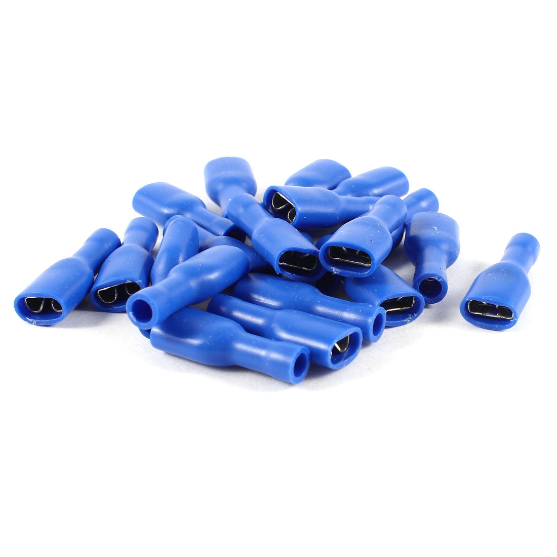 uxcell Uxcell 20 Pcs Blue Fully Insulated Female Spade Electrical Connector Crimp Terminals 6.3mm