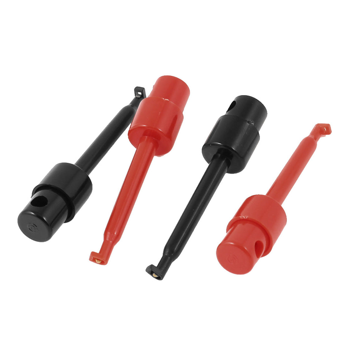 uxcell Uxcell Red Black Plastic Electrical Testing Lead Wire Hook Clip Connector 4 Pcs