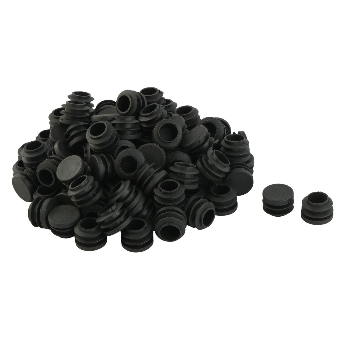 uxcell Uxcell 19mm Dia Plastic Round Tube Inserts End Blanking Caps Black 100 Pcs