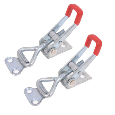 Harfington Uxcell 2 Pcs Plastic Cover Lever Door Button Type Metal U Nonslip Handle Triangle Shaped Lever Latch 100Kg 220Lbs Holding Capacity Toggle Clamp 4001