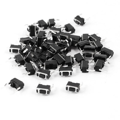 Harfington Uxcell 50pcs Momentary Panel PCB Mount Rectangle Push Button SPST Tactile Tact Switch 6mmx3mmx4.3mm