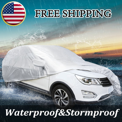 Harfington Uxcell 190T Polyester Breathable Waterproof All Weather Protect Car Cover