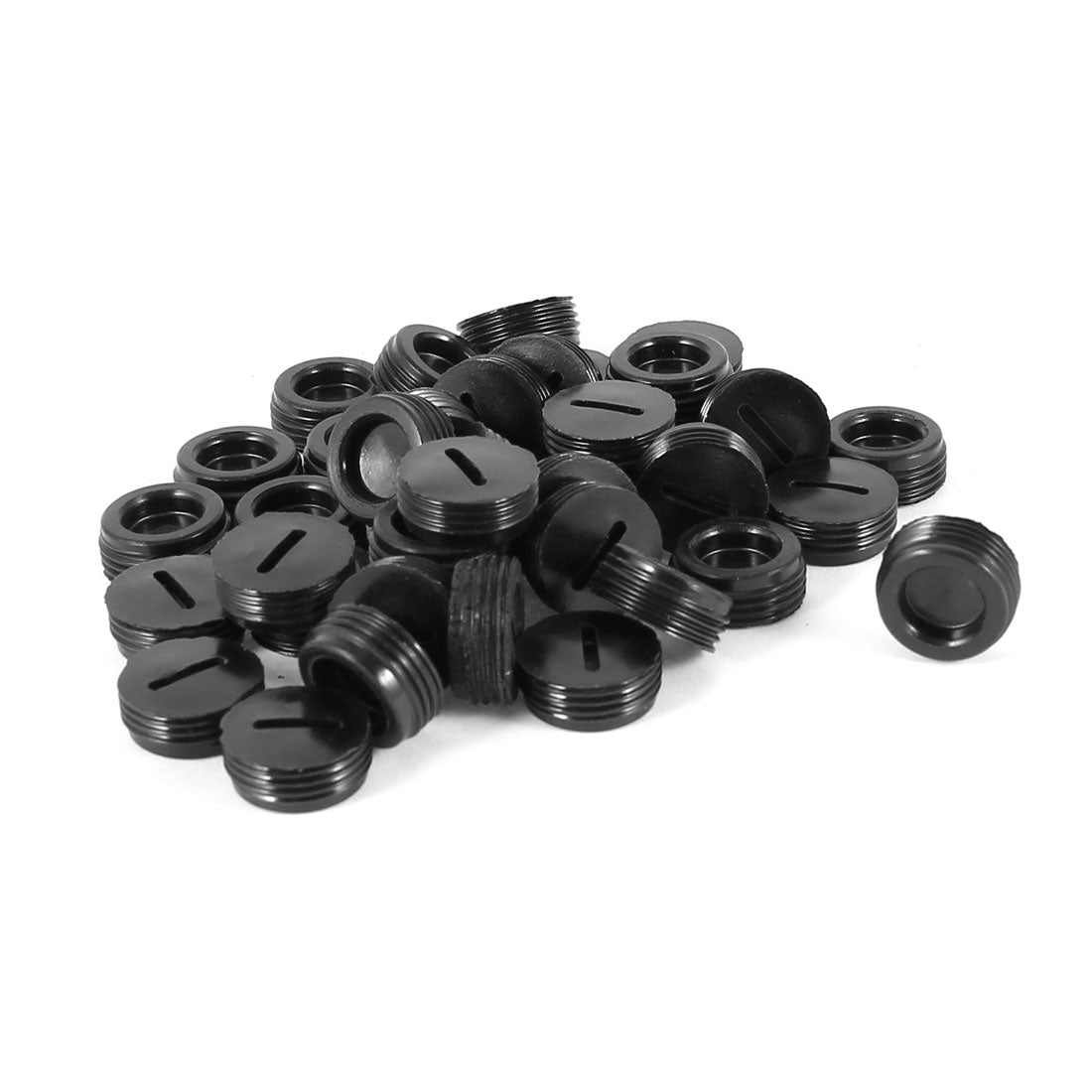 uxcell Uxcell 40 Pcs 6mm Height 13.5mm Dia External Screw Slotted Top Black Plastic Motor Carbon Brush Holder Cap Cover