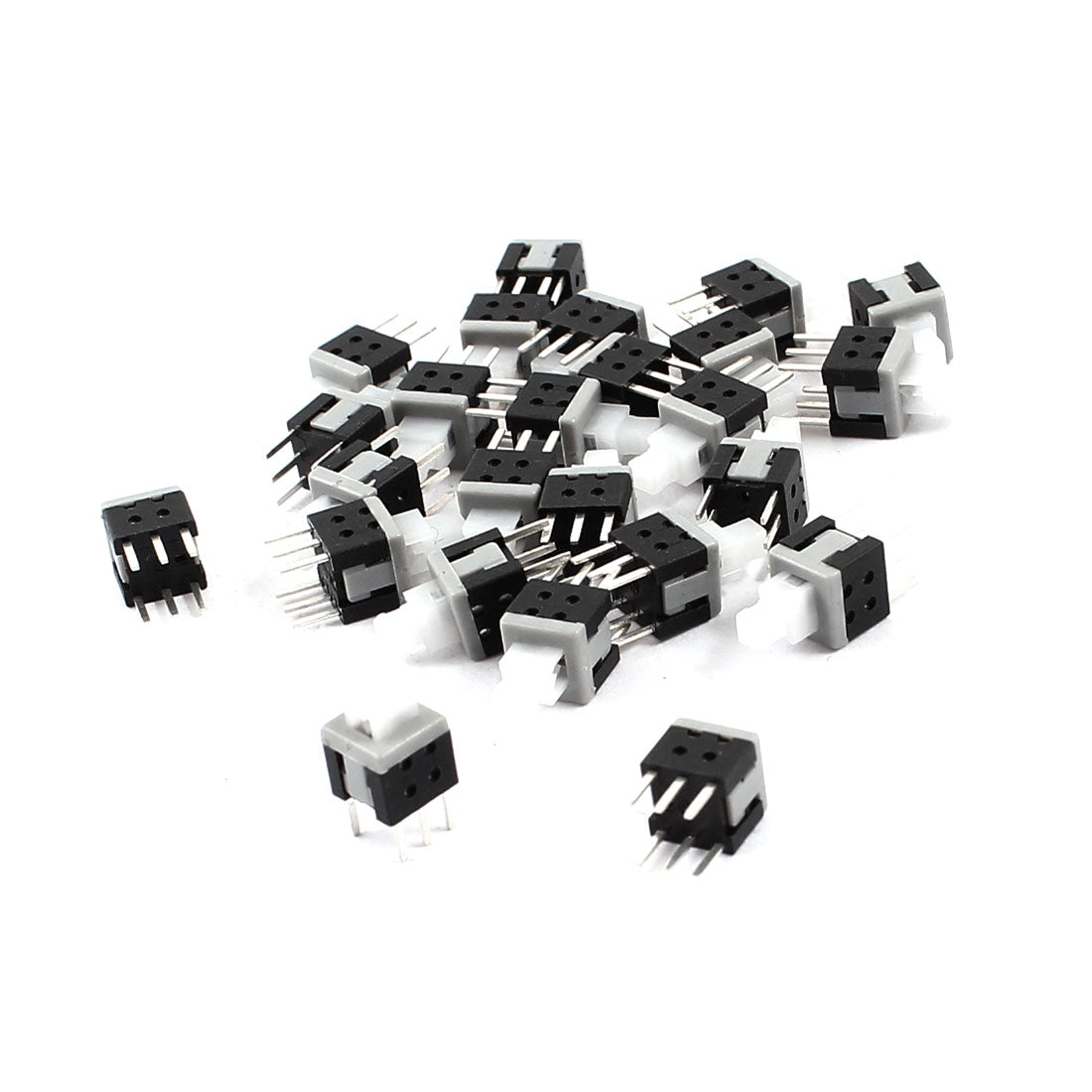 uxcell Uxcell 25Pcs 6 Pin Square 5.8mmx5.8mm Self-Locking DPDT Mini Push Button Switch