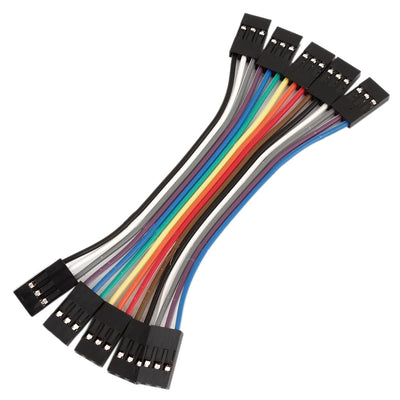 Harfington Uxcell 10cm 2.54mm 3 Pin Female to Female F/F Jumper Wire Cable Connector 5 Pcs