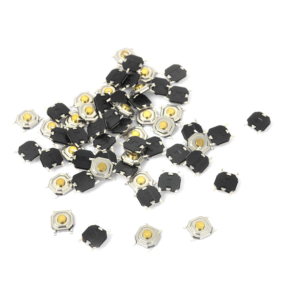 uxcell Uxcell 55Pcs Momentary Tact Tactile Push Button Switch 4mmx4mmx1.7mm 4-pin