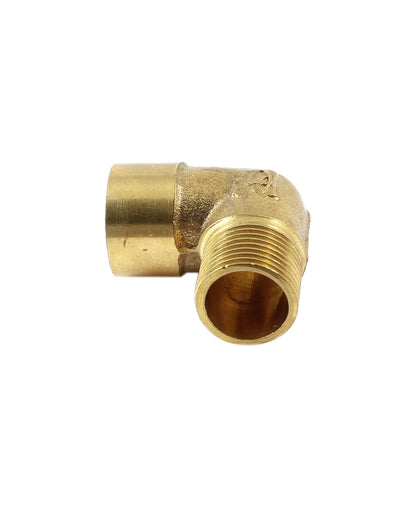 Harfington Uxcell Brass Tone 90 Degree Elbow 3/8 PT Male to 3/8 PT Female Pipe Fitting Coupler