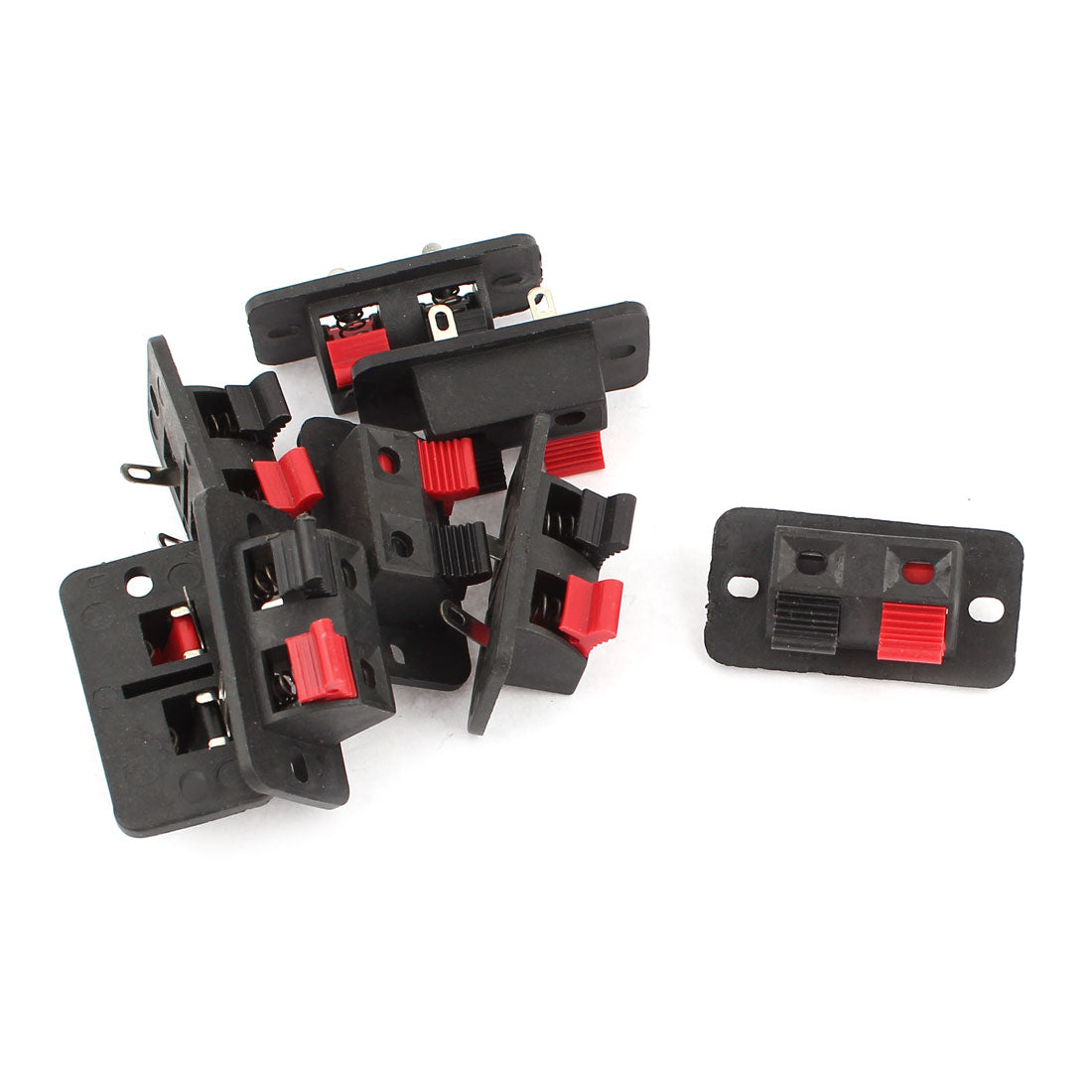 uxcell Uxcell 8 Pcs Speaker Box Terminal Binding Post Rectangle Cup 2-Way Connectors Black Red