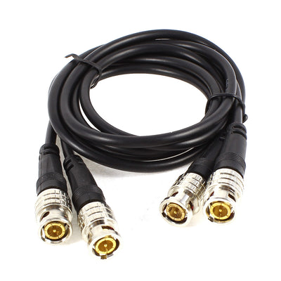 Harfington Uxcell 2 Pcs RG59 BNC Male to Male M/M Connector Coaxial Cable Cord 1 M 3Ft Long