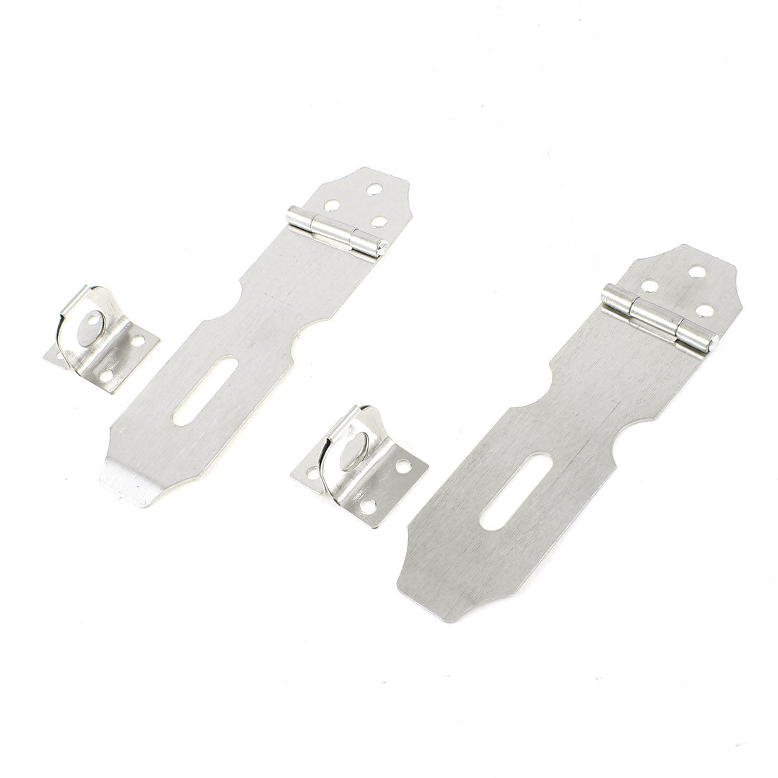 uxcell Uxcell 2 Pcs Cabinet Drawer Door Padlock 3.3" Long Stainless Steel Hasp Staple Set