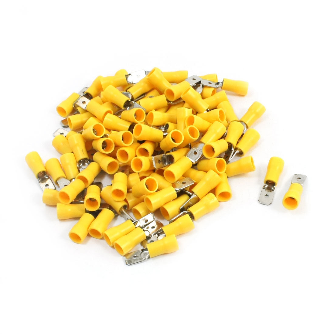 uxcell Uxcell 100Pcs 12-10 AWG MDD5-250 Yellow PVC Sleeve Insulated Cable Terminals Crimp