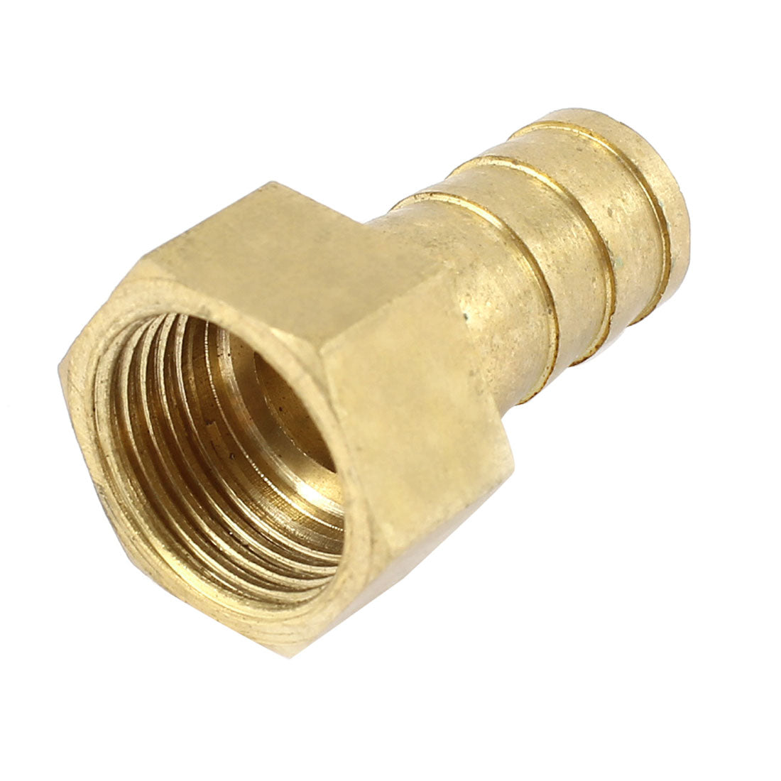 uxcell Uxcell 3/8 PT Female to 10mm Hose Barb Air Fuel Gas Pipe Quick Connector Brass Tone